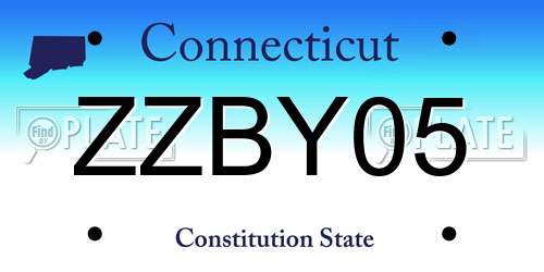 ZZBY05 Connecticut License Plate