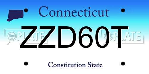 ZZD60T Connecticut License Plate