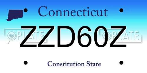 ZZD60Z Connecticut License Plate