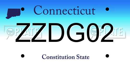 ZZDG02 Connecticut License Plate