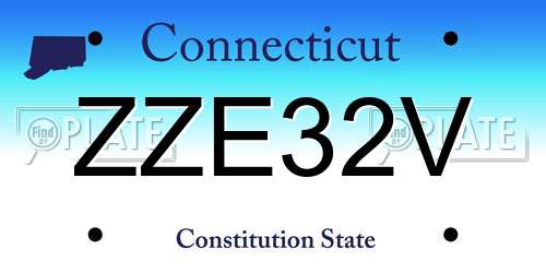 ZZE32V Connecticut License Plate