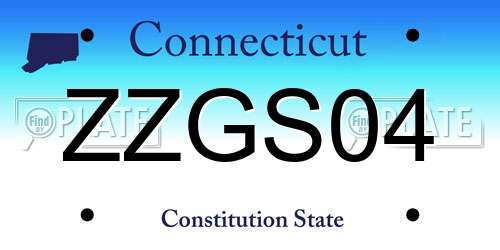 ZZGS04 Connecticut License Plate