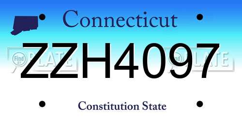 ZZH4097 Connecticut License Plate