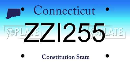 ZZI255 Connecticut License Plate