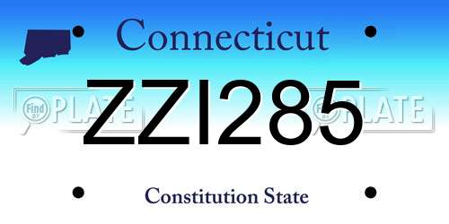 ZZI285 Connecticut License Plate