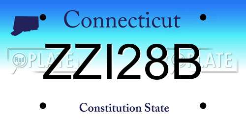 ZZI28B Connecticut License Plate