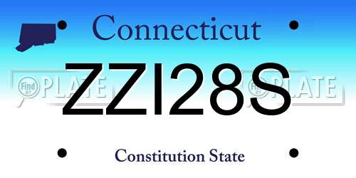 ZZI28S Connecticut License Plate