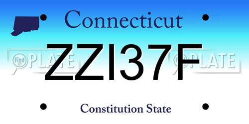 ZZI37F Connecticut License Plate