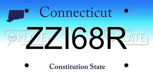 ZZI68R Connecticut License Plate