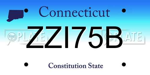 ZZI75B Connecticut License Plate
