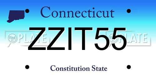 ZZIT55 Connecticut License Plate