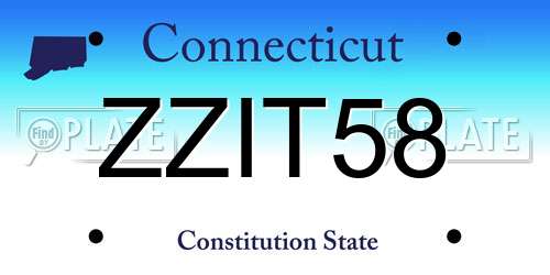 ZZIT58 Connecticut License Plate