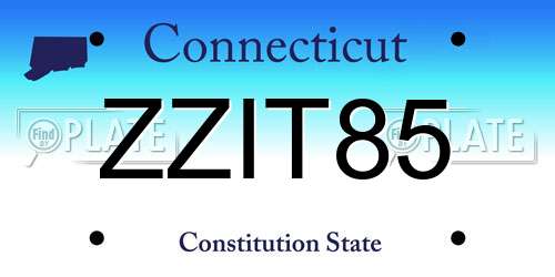 ZZIT85 Connecticut License Plate