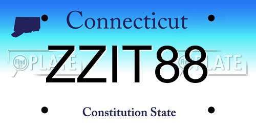ZZIT88 Connecticut License Plate