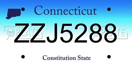 ZZJ5288 Connecticut License Plate