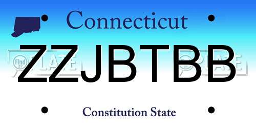 ZZJBTBB Connecticut License Plate
