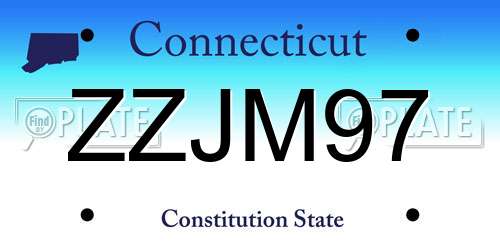 ZZJM97 Connecticut License Plate