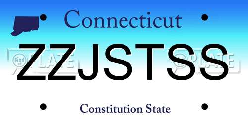 ZZJSTSS Connecticut License Plate