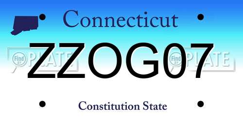 ZZOG07 Connecticut License Plate
