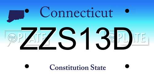 ZZS13D Connecticut License Plate