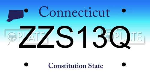 ZZS13Q Connecticut License Plate
