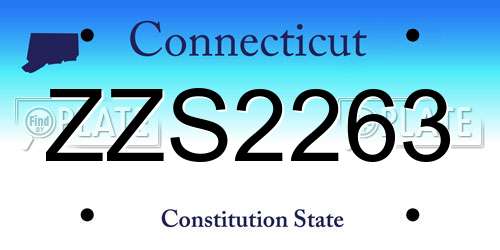 ZZS2263 Connecticut License Plate