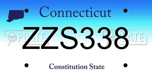 ZZS338 Connecticut License Plate