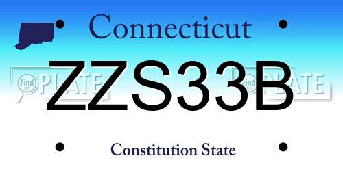 ZZS33B Connecticut License Plate