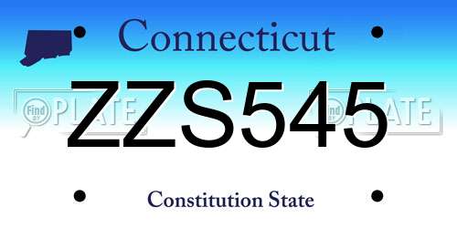 ZZS545 Connecticut License Plate