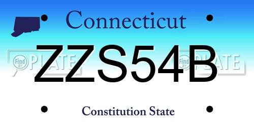 ZZS54B Connecticut License Plate