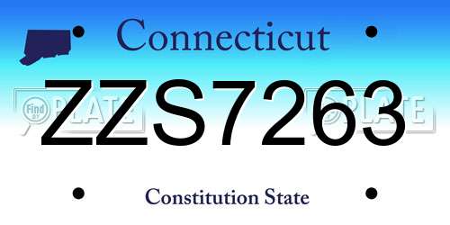ZZS7263 Connecticut License Plate