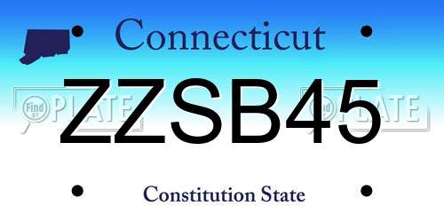 ZZSB45 Connecticut License Plate