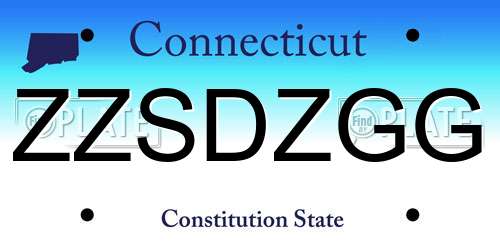 ZZSDZGG Connecticut License Plate