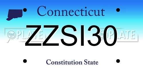 ZZSI30 Connecticut License Plate