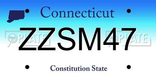 ZZSM47 Connecticut License Plate