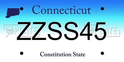 ZZSS45 Connecticut License Plate