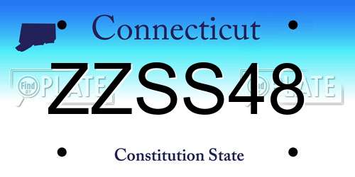 ZZSS48 Connecticut License Plate