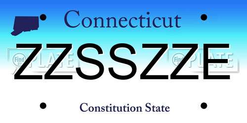 ZZSSZZE Connecticut License Plate