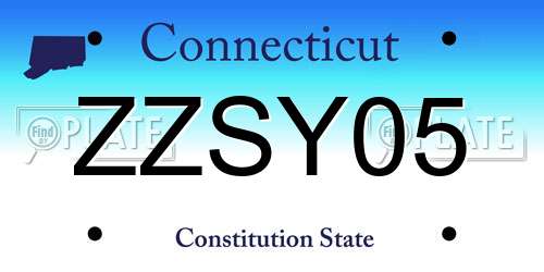 ZZSY05 Connecticut License Plate