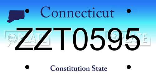 ZZT0595 Connecticut License Plate