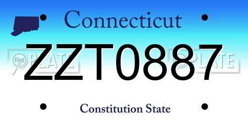 ZZT0887 Connecticut License Plate