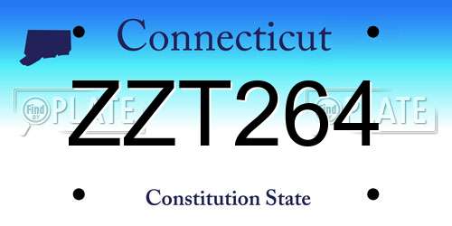 ZZT264 Connecticut License Plate