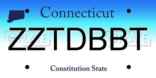 ZZTDBBT Connecticut License Plate