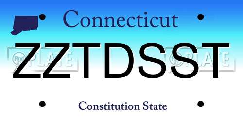 ZZTDSST Connecticut License Plate