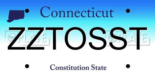 ZZTOSST Connecticut License Plate