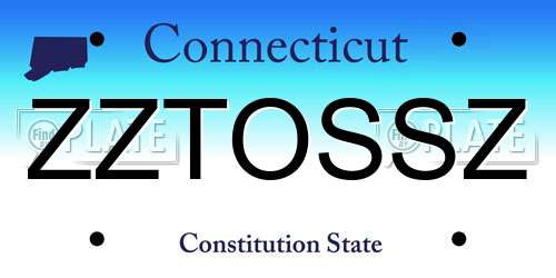 ZZTOSSZ Connecticut License Plate