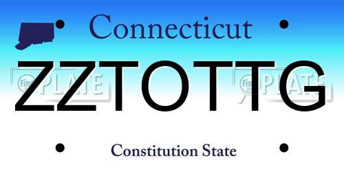 ZZTOTTG Connecticut License Plate