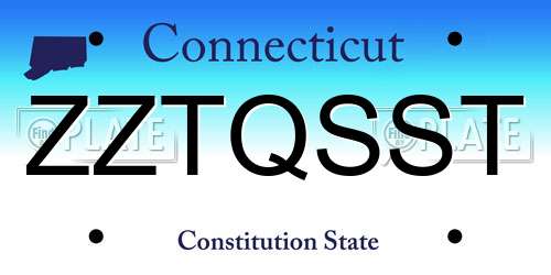 ZZTQSST Connecticut License Plate