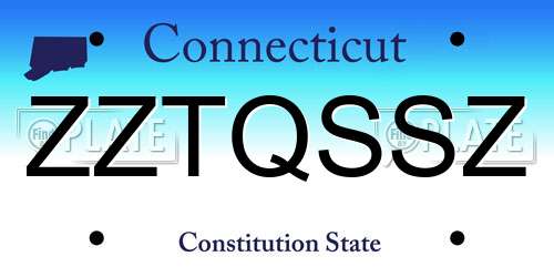ZZTQSSZ Connecticut License Plate