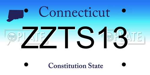 ZZTS13 Connecticut License Plate
